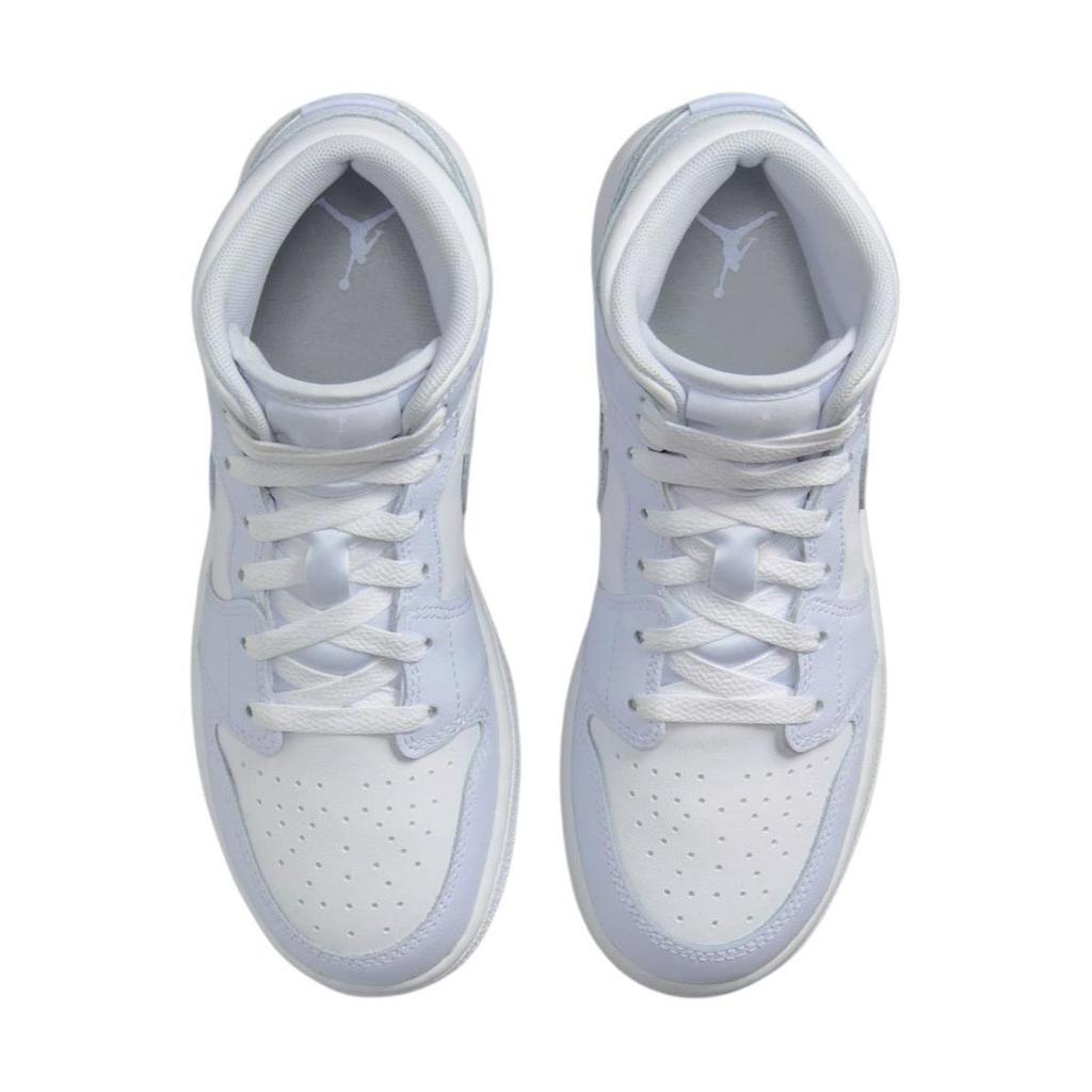 Jordan Air Jordan 1 Скользкие Устойчивые к истиранию Средние Детские Баскетбольные Кроссовки Белый Синий Унисекс FD8780-400