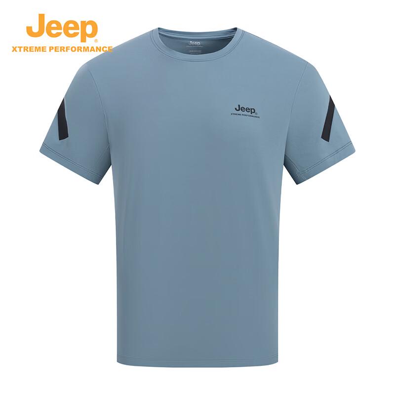 Jeep Мужская летняя уличная быстросохнущая прохладная на ощупь футболка с круглым вырезом