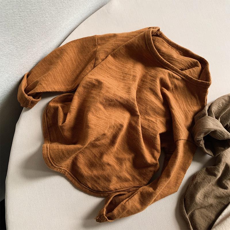 Bamboo Cotton Long Sleeve T-shirt for Boys & Girls - 2025 Spring/Autumn Korean Style Base Layer