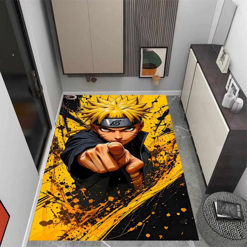 Naruto: Team Bonding Adventure Themed Anti-Slip Rugs - Polyester Home Decor, Suitable for Bedrooms, Living Rooms, Doorways, Studios, and Decorations
