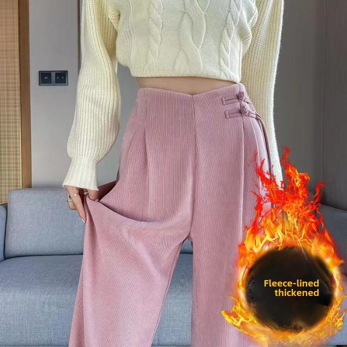 Широкие брюки Maillard 2023 из бархата с высокой талией на осень/зиму