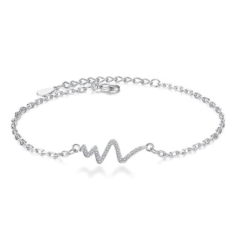 Браслет с перекрестной молнией в китайской версии для девочек, модный и минималистичный браслет с расшифровкой электрокардиограммы, ювелирные аксессуары