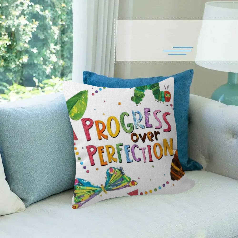 Cartoon The V-Very H-Hungry Caterpillar Pillow Cover Sofa Cushion Cover Home Room Decoration Children Gift