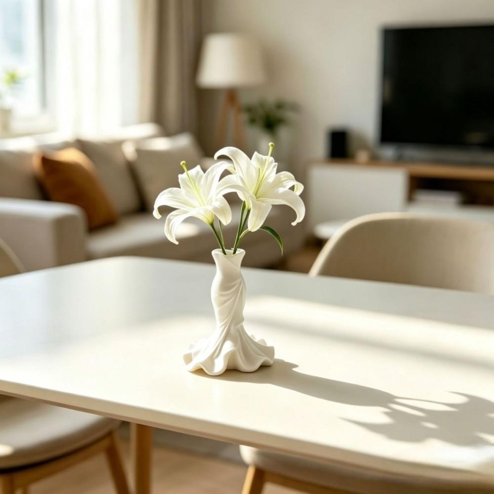 3D Printed Mermaid Tail Vase Elegant Desktop Ornaments Modern Vase Flower Vase Home Decor