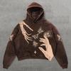 Худи для мужчин большого размера с принтом, свободный крой, стиль Y2k, высококачественная корейская мода, мужская толстовка с капюшоном, пастельный цвет