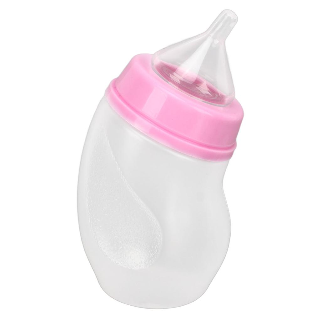 180ml Pet Feeding Bottle Crooked Head Pet Feeding Nipple Bottle for Baby Cats Dogs Pink