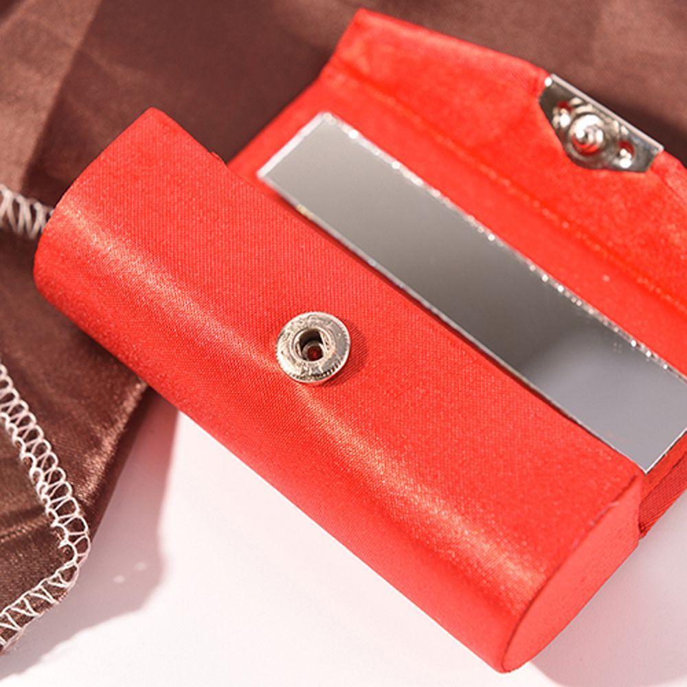 Трубочки Чистый Цвет с Зеркалом Шкатулка для Украшений Тканевый Материал Дизайн Держатель для Помады Футляр для Помады Упаковочная Коробка Коробка для Помады