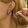 Acrylic Colored Circular Acetate Fiber Design Creative Earrings