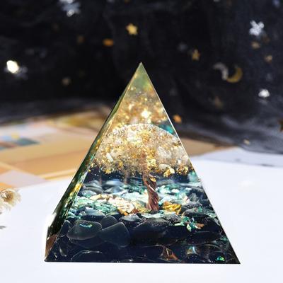 Пирамида из оргонита ручной работы, натуральный кристалл, генератор оргонной энергии, исцеление чакр, Рейки, камень для привлечения богатства, декор, ремесло
