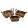 Seagrass Baskets Set of 3, Square Banana Leaf