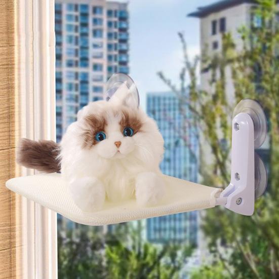 Беспроводная лежанка для кошек на окно, гамак для кошек с 4 присосками, складная кровать-гамак для кошек со съемным моющимся сетчатым чехлом для домашних кошек