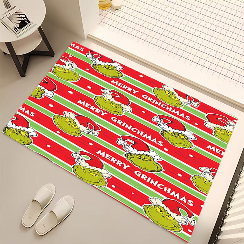 1pc Christmas Jack & The Grinch Print Area Rug - Soft, Washable Non-Slip Indoor Mat, Living Room, Home Office Decorative Rug,Office Decorative