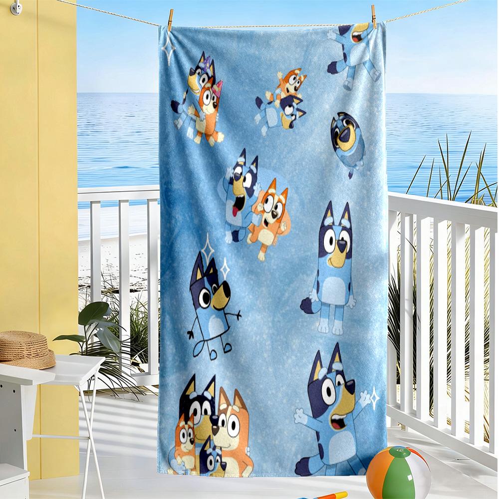 Blue Paws Adventure Beach Towel High Absorbency & Quick-Dry Comfortable Lightweight