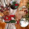 Christmas Curtain Hug Decorations For Seniors Snowman Curtains Side