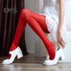 Women Pantyhose Ultra-thin See-through Red Mesh High Elasticity High Waist Anti-slip Solid Color Commute Dating Party Mini Skirt Matching Pantyhose