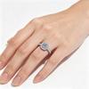 S925 Sterling Silver Square Sugar Moissanite Ring D Color, 50 Point
