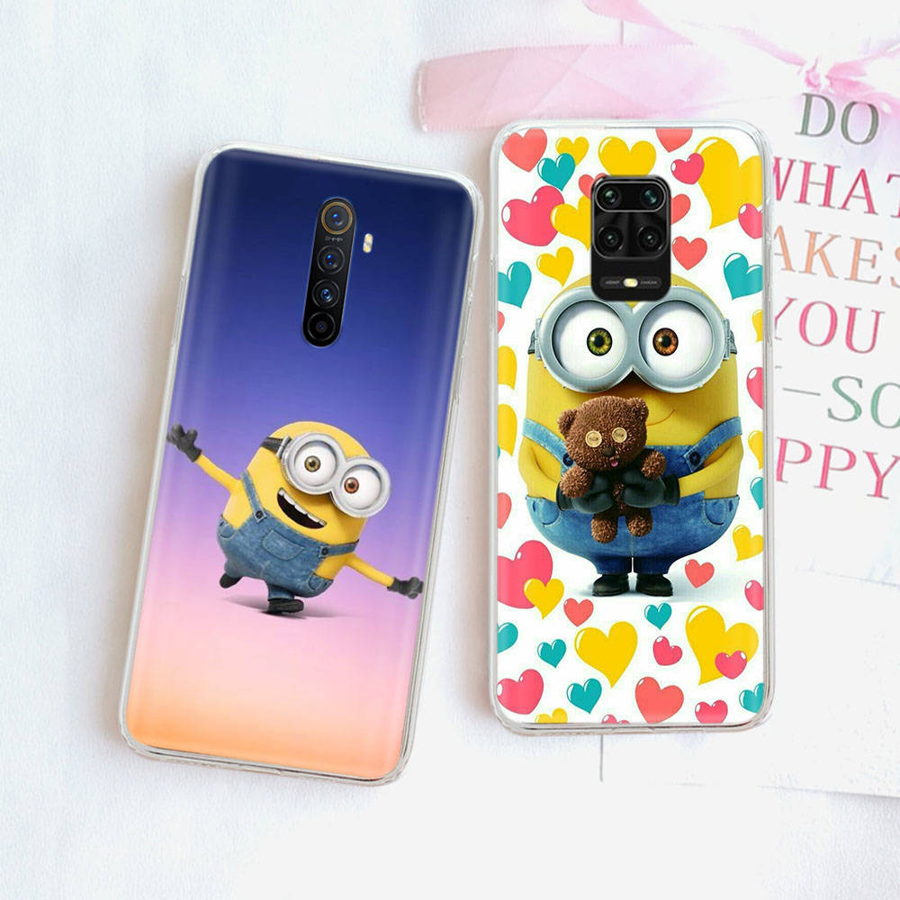JM31 Миньон мультфильм прозрачный чехол для Samsung A04 A14 A23 M33 M53 Realme 10 9 C35 C55 VIVO Y02 X80 Infinix Hot 30 Note 11 Tecno Spark 8P Pro