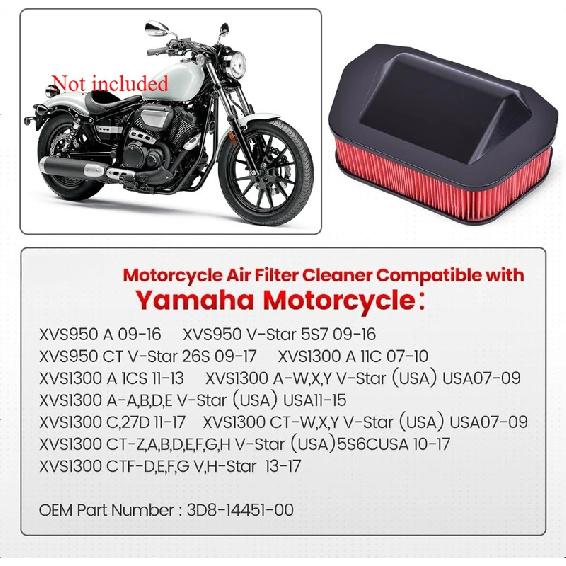 Air Filter for Yamaha V Star 1300 v star 2007 2008 2013 2009 2010 2011 2012 2014 2015 2016 2017 XVS1300 3D8-14451-00