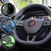 XOWS7 for Skoda 46MM Car Logo Steering Wheel Sticker Rapid Octavia Yeti Kodiaq Karoq Fabia Laura Superb VRS KAMIQ Scala Citigo