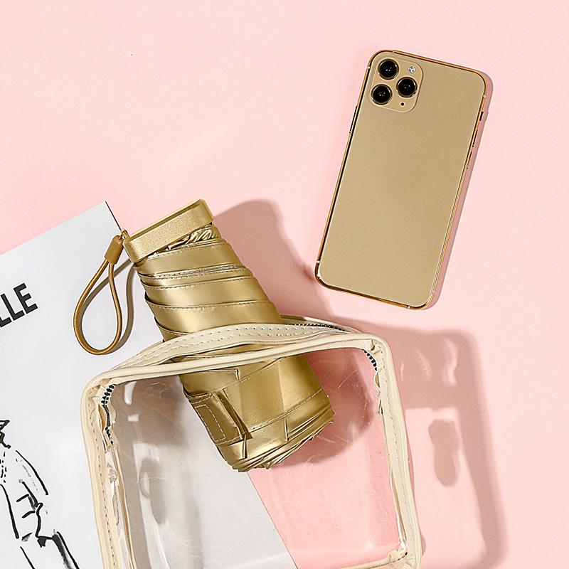 New 14cm Ultra-light Compact Mini Folding Vinyl Umbrella Sunscreen Umbrella Sun Clear Rain Pocket Capsule Umbrella