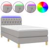 Maison Exclusive - Sommier à lattes de lit avec matelas et LED Gris clair 90x200cm
