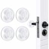 Door Stopper Wall Protector, Adhesive Bumper Protector, Reble Rubber Door Stops from Door Knobs, Shock Absorbent Wall Shield for Door Handle (Clear-4