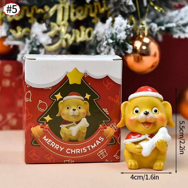 Christmas Decorations Resin Miniature Figurines Mini  Santa Claus Snowman Xmas Tree For Xmas Goodie Bag Fillers Party Favors