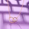 Fashion Double Ring Geometric Temperament Simple Neck Chain Necklace Choker Clavicle Chain