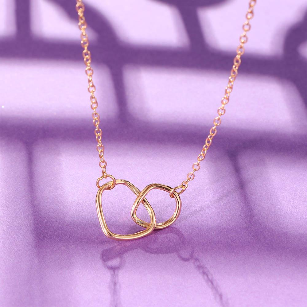 Fashion Double Ring Geometric Temperament Simple Neck Chain Necklace Choker Clavicle Chain