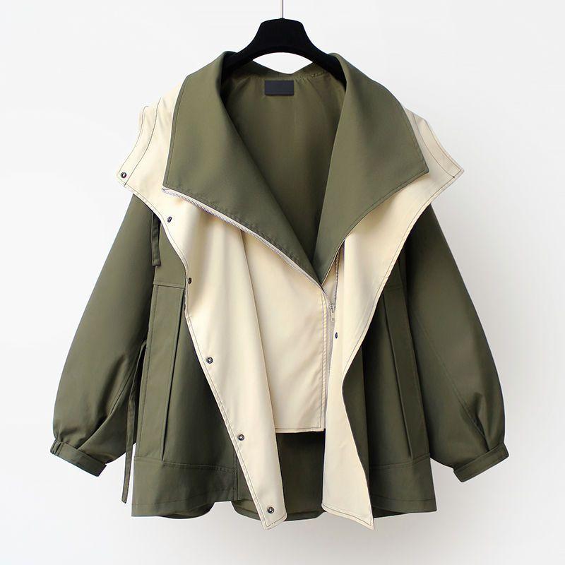 Receive Waist Medium Long Windbreaker Women Spring And Autumn Casual Fashion Tooling Coat