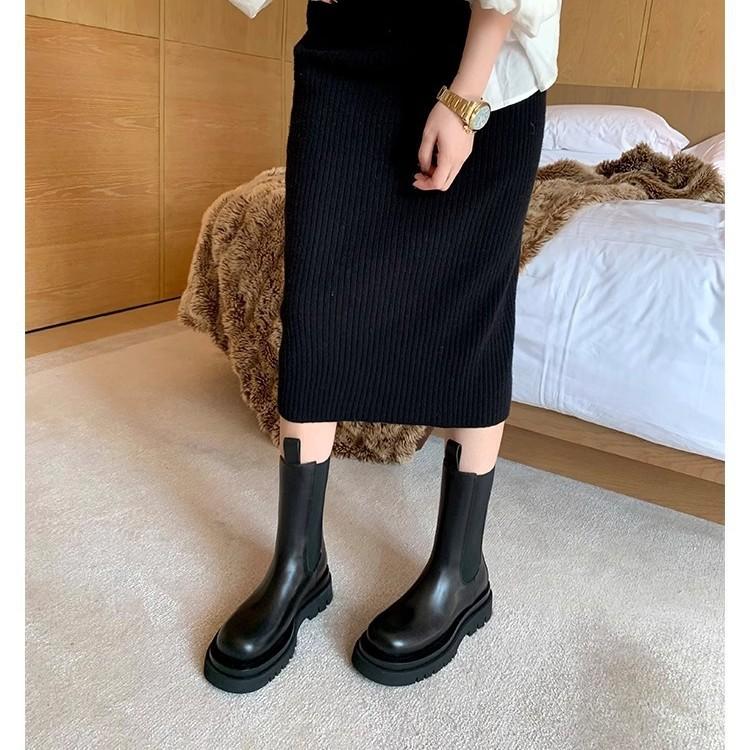 Мать винограда то же самое 2025 осень и зима Челси полусапоги, сапоги-трубы, ботильоны, женские универсальные ботинки Мартина на толстой подошве с круглым носком