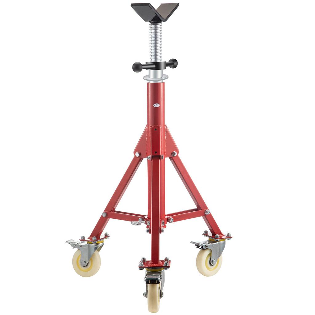 VEVOR Pipe Stand, Pipe Stand, V Head Pipe Stand Adjustable Height 71.12-132.08 cm, Pipe Stands with Casters