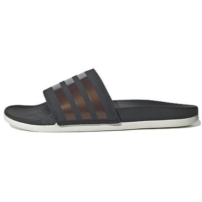 Adilette Comfort Slides Stripes Shimmer - Женские кроссовки медного металлика серо-серого-Six Raw-White F97200