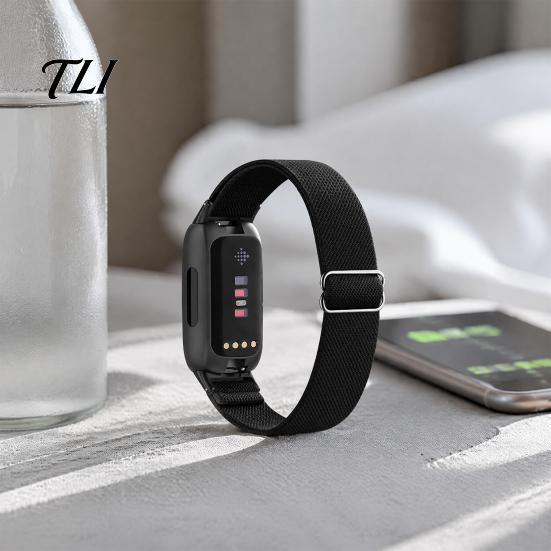 Мягкая нейлоновая петлевая лента Эластичные ремешки для часов для Fitbit Inspire 3, Регулируемый удобный для ежедневного ношения Дышащий плетеный спортивный браслет Замена