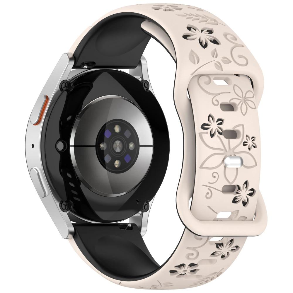 18mm 20mm 22mm Floral Engraved Band for Samsung Galaxy Watch 7 6 5 4 Cute Fancy Silicone Strap For Huawei Watch GT4 5 Pro/Active 2 Correa