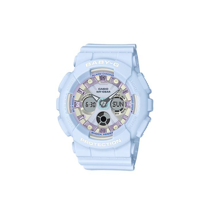 Casio Baby-G Series Fashion Minimalist Ice Cream Macaron Color Quartz Movement Resin Strap Watch Women watches Blue BA-130WP-2APR