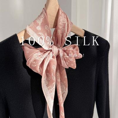 100% Шарф из тутового шелка Модный Женский Летний Элегантный Шарф Шаль Хиджаб Бандана Носовой платок Пашмина Фуляр Женский Эшарп