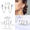 Original 100% 925 Silver Geometric Sun Moon And Stars Tassel Women's Earrings Party Anniversary Gift