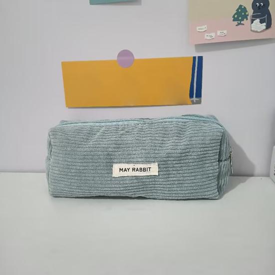 Пенал большой емкости, вельветовая сумка для карандашей, многоцелевая сумка для канцелярских принадлежностей, застежка-молния, косметичка