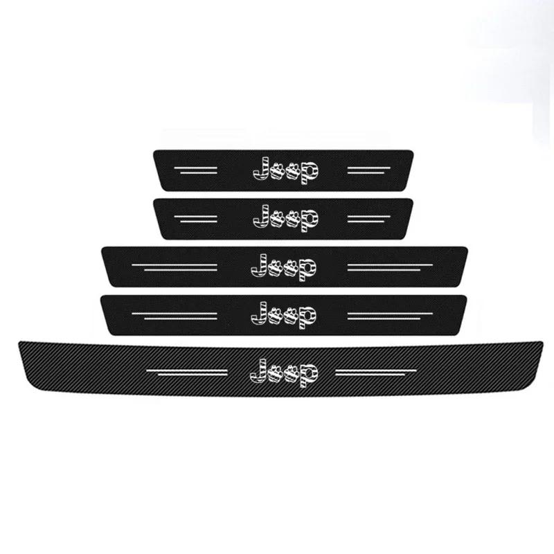 FJN1 Наклейки на порог двери багажника автомобиля с логотипом Jeep Commander Wrangler Grand Cherokee Compass Renegade JK Patriot Декор