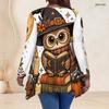 Plus Size Women V Neck Long Sleeve Loose Casual Top Featuring Irregular Split Hem