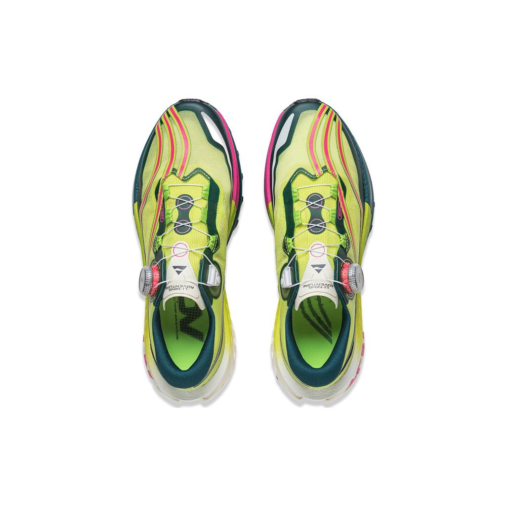 Li Ning Dilu Pro Нескользящие Устойчивые к истиранию Низкие Кроссовки для трейлраннинга Мужские Желто-зеленые ARNT001-4