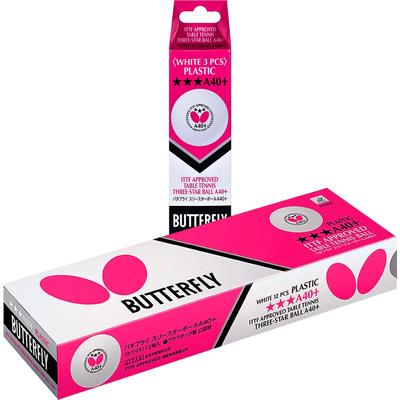 Мяч для настольного тенниса Butterfly Three Star Ball White 3 шт. 95770 Белый A40+ (270) (270)