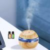 300ml USB Humidifier Essential Oil Diffuser Wood Grain Night Light Touch Control 2 Oils