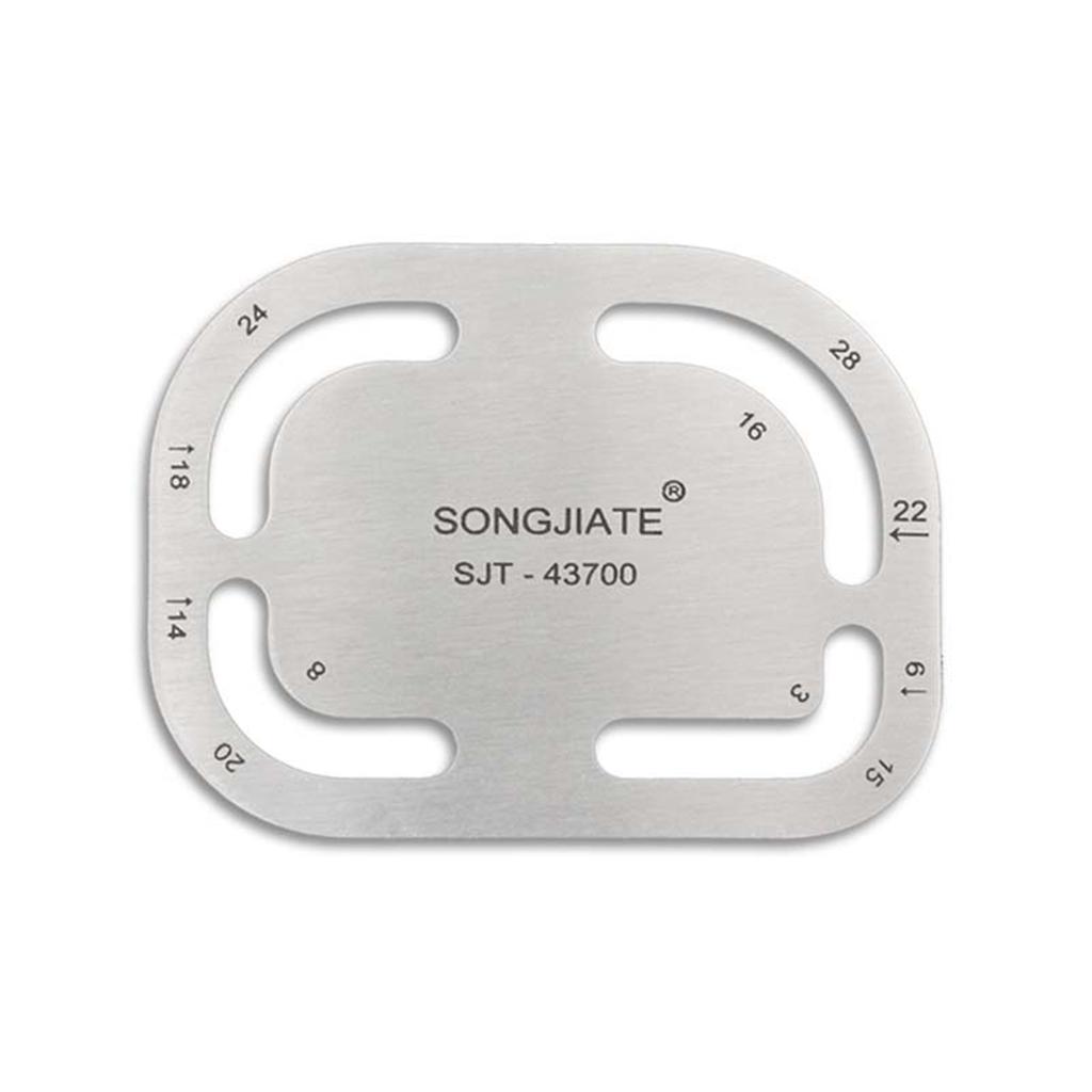 Watchband Ruler Stencil Template Stainless Steel Rounded Corner Gauge Measuring Tool for Leather Craft