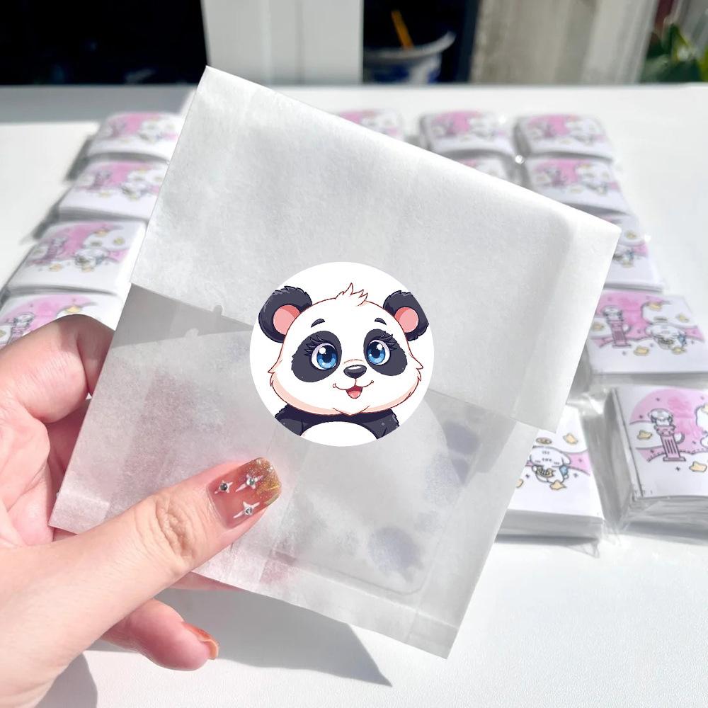 500 шт./Рулон Милые Наклейки-Запечатки с Изображением Льва и Панды Kawaii Животные Мультяшные Наклейки для DIY Блокнота Багажа Канцелярских Принадлежностей Граффити Наклейка-Этикетка