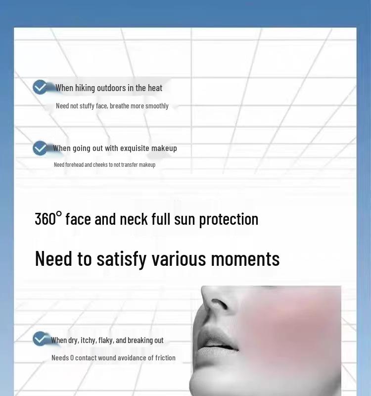 Женская летняя солнцезащитная маска для лица из ледяного шелка с защитой от УФ-лучей для велоспорта