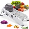 LMETJMA 18 Types Adjustable Mandoline Slicer Stainless Steel Vegetable Julienner Grater Onion Potato Slicer Cutter