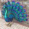 Metal Peacock Statue Garden Decor Peacock Sculpture Outdoor Peacock Spreading Its Tail Statue for Lawn Yard Decoration