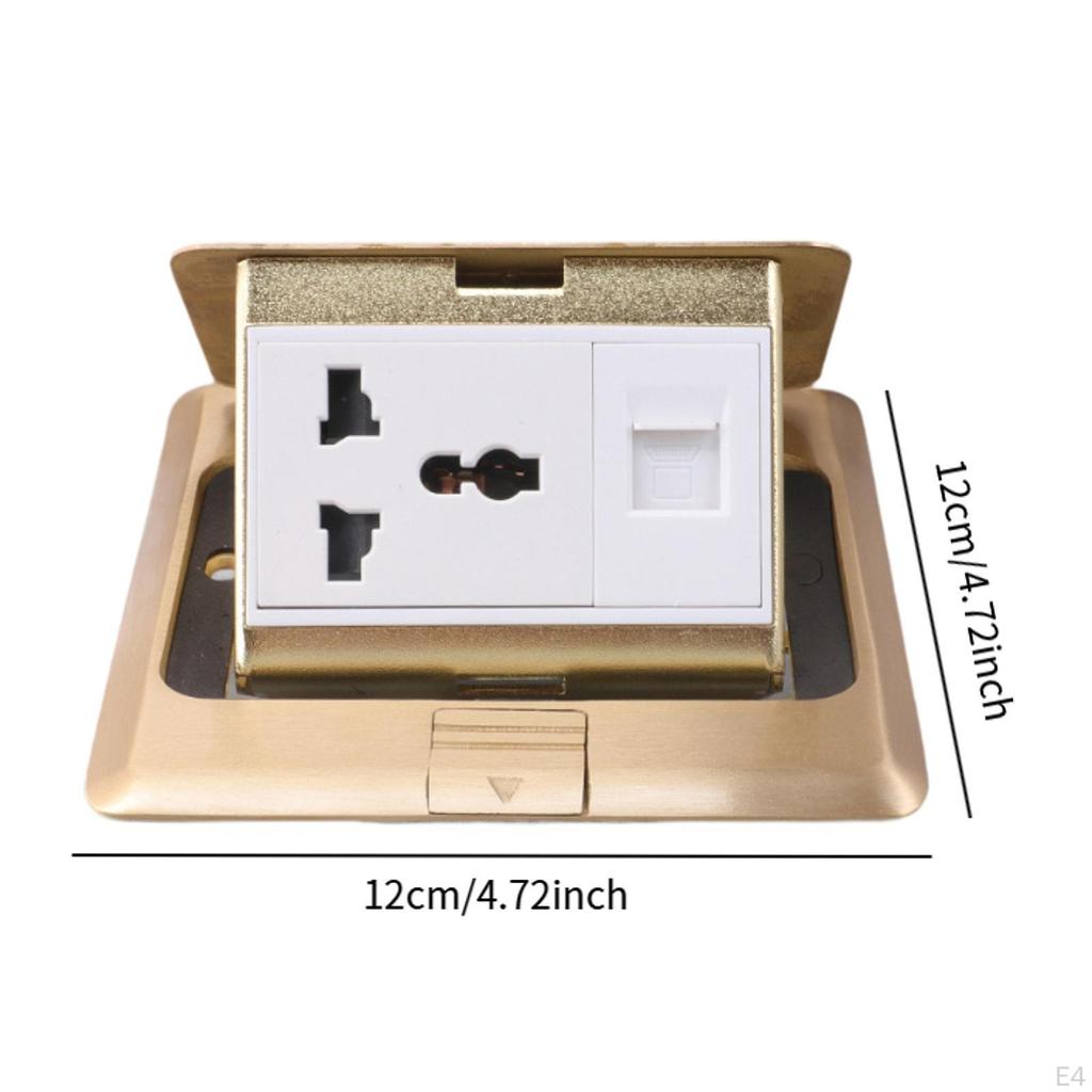Напольная коробка Комплект электрической розетки Бытовая Медь Домашний офис Зарядная станция Столешница Тампер